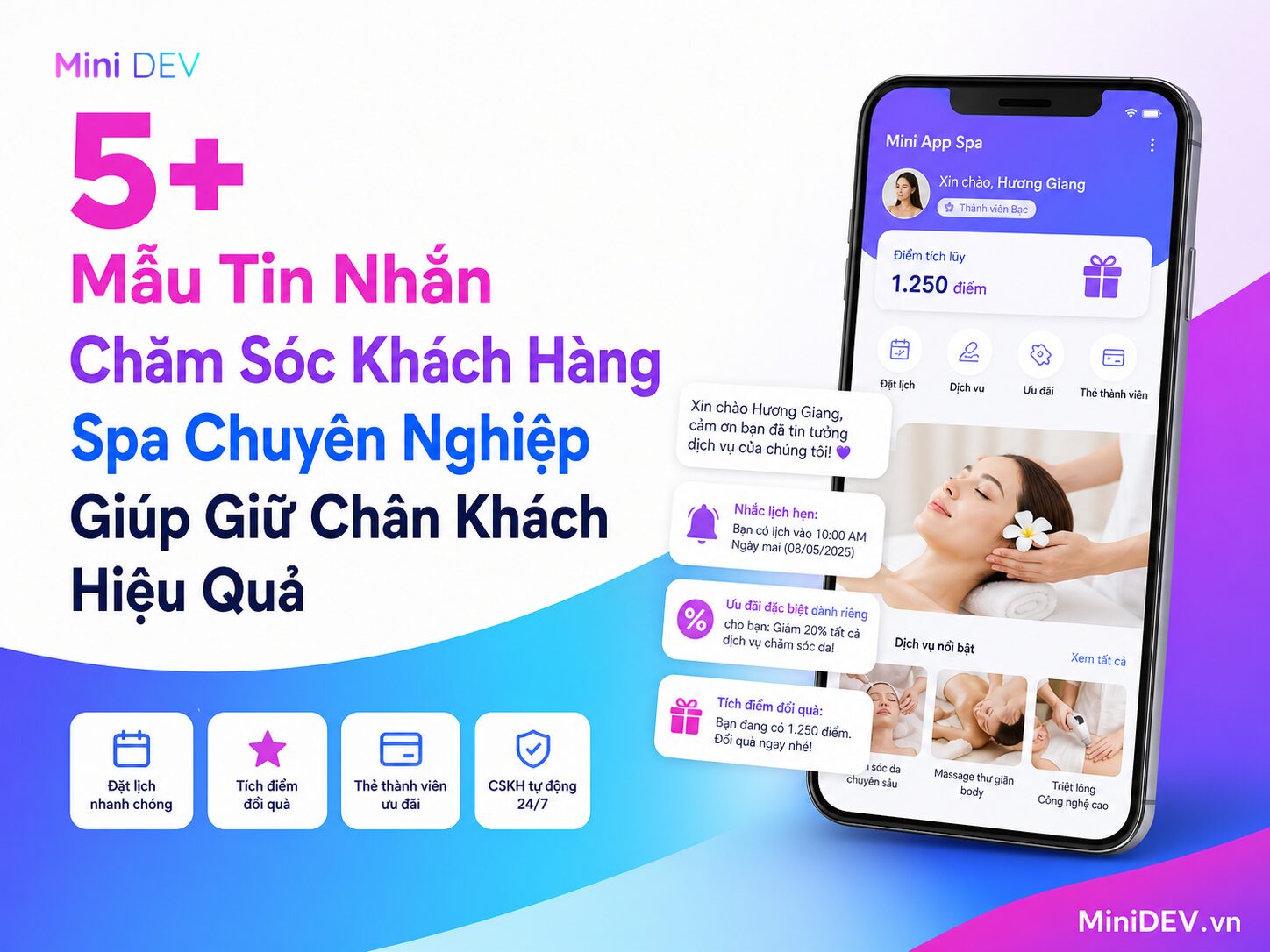 5 mau tin nhan cham soc khach hang spa chuyen nghiep