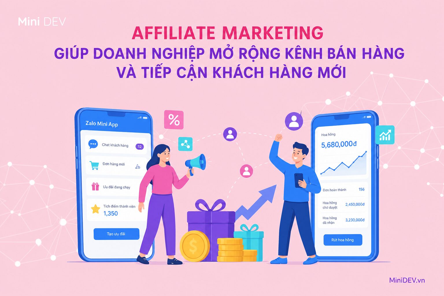 Affiliate marketing giúp doanh nghiệp mở rộng kênh bán hàng và tiếp cận khách hàng mới