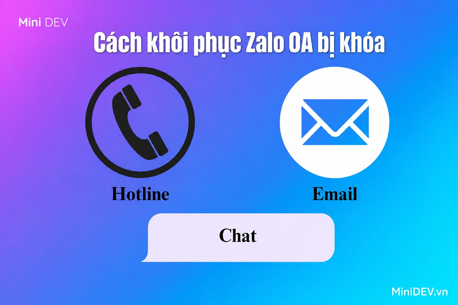 Các cách hỗ trợ khôi phục Zalo OA bị khóa