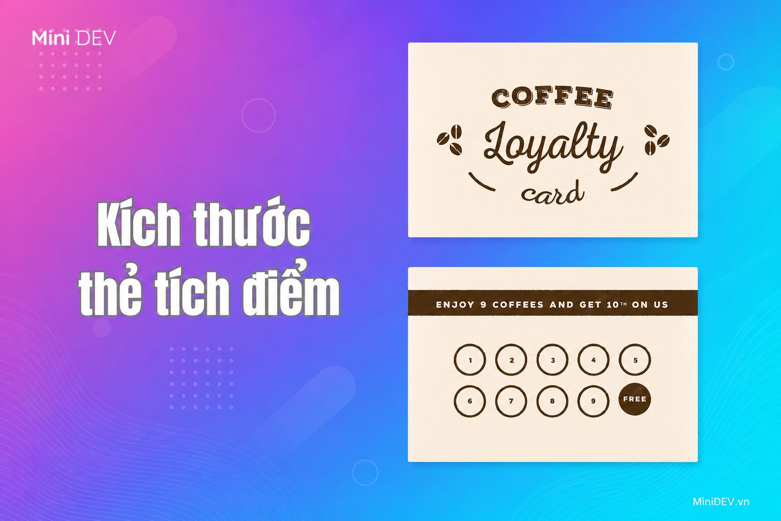 Các kích thước thẻ tích điểm phổ biến hiện nay