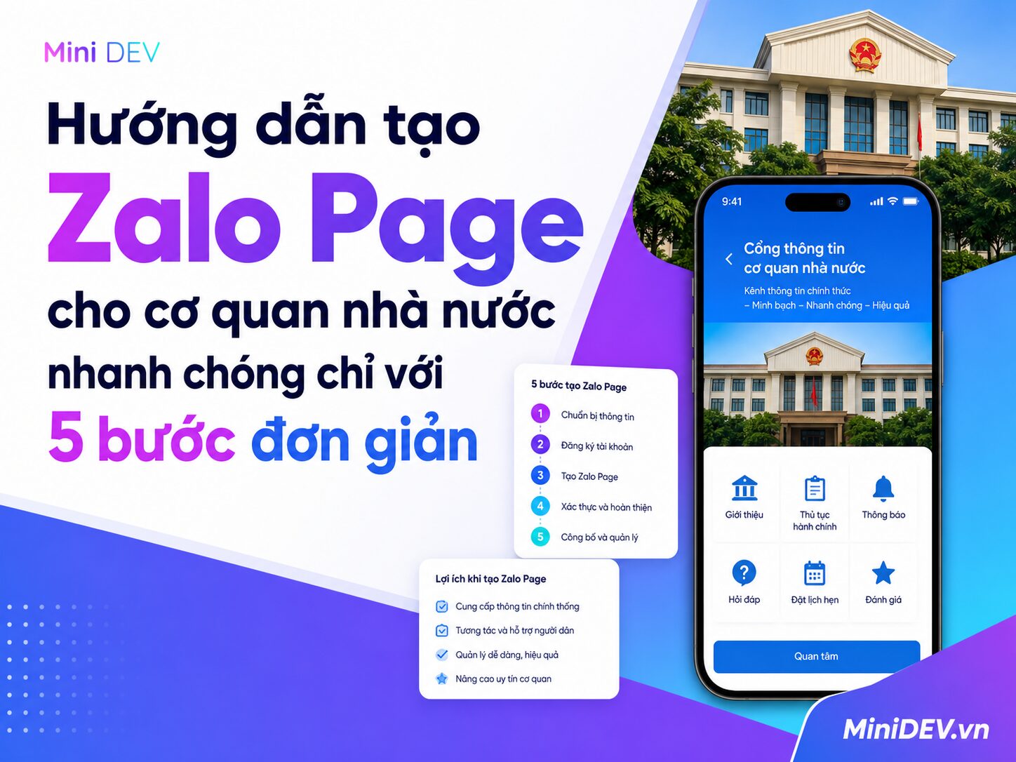 cach tao zalo page cho co quan nha nuoc chi 5 buoc