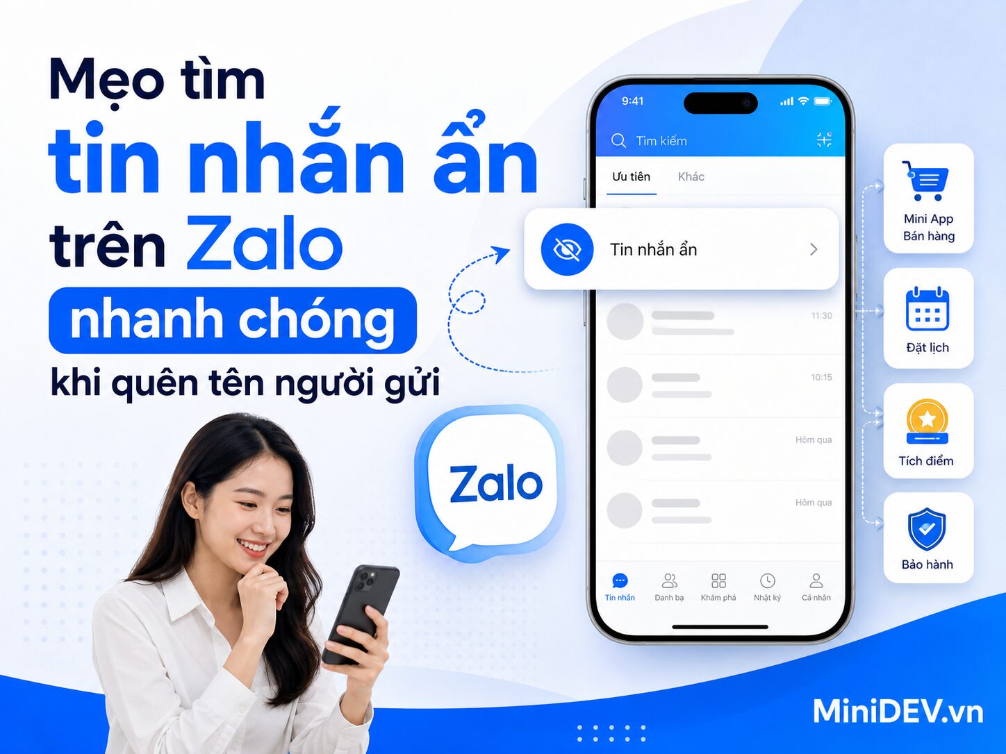 cach tim tin nhan an tren zalo sieu don gian khi quen ten