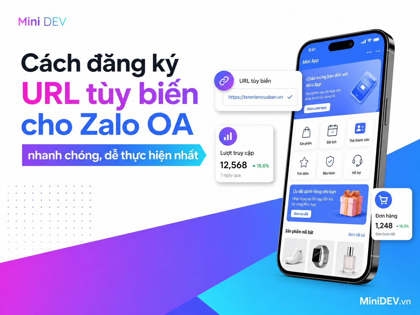 dang ky url tuy bien tren zalo oa chi vai thao tac