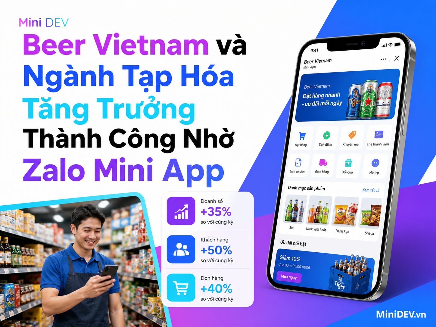 hanh trinh thanh cong cua beer vietnam va nganh tap hoa voi zalo mini app