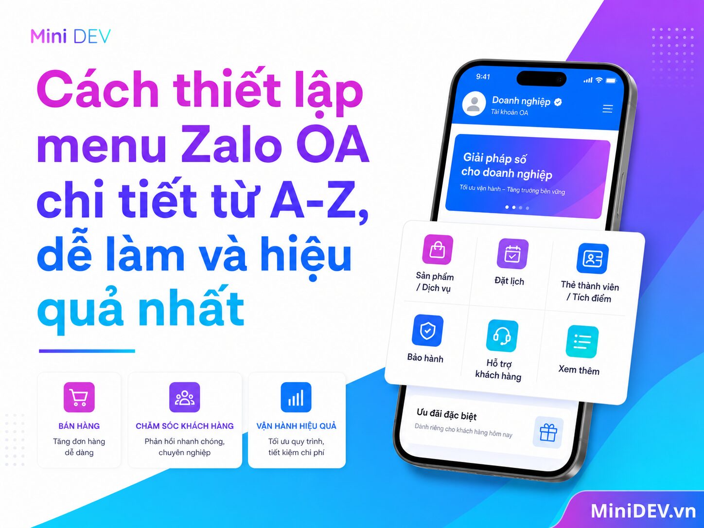huong dan thiet lap menu zalo oa cu the chi tiet