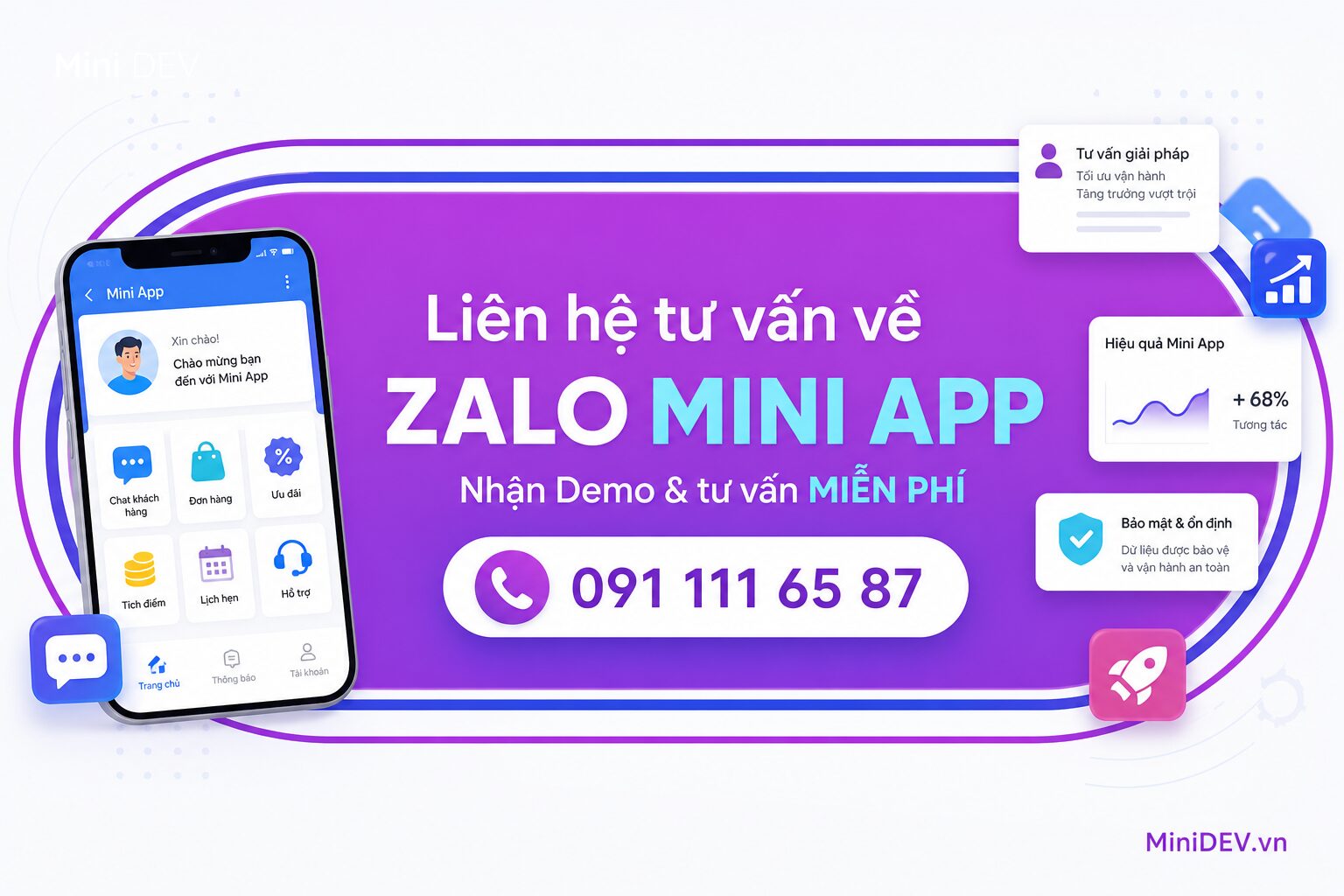 Liên hệ tư vấn triển khai Zalo Mini App