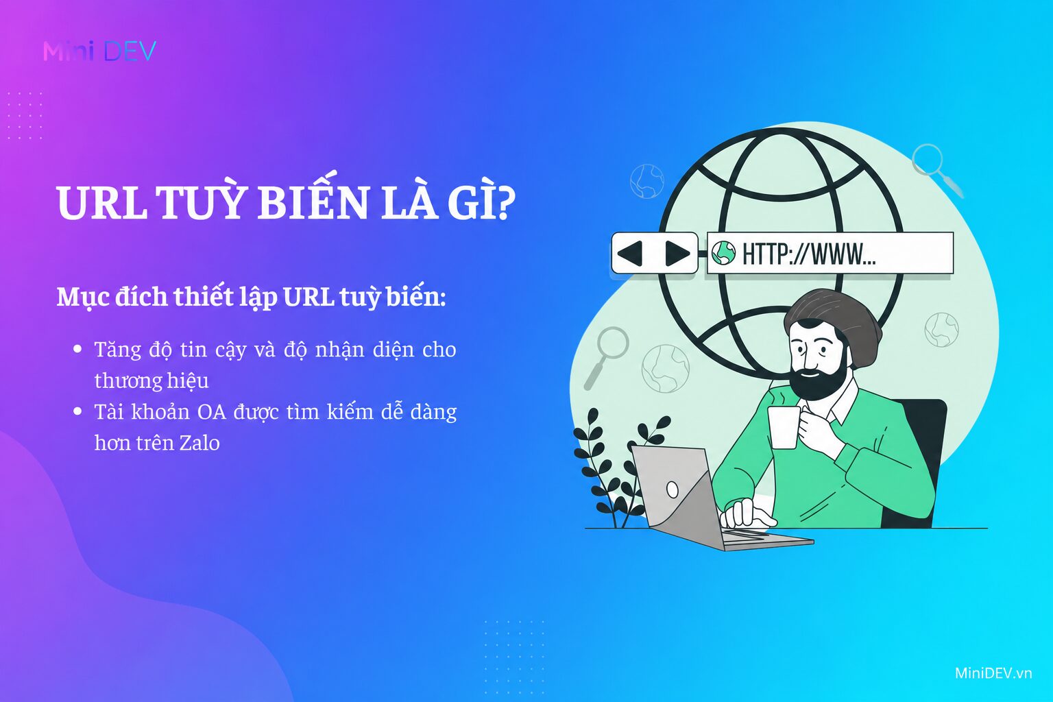 URL tùy biến trên Zalo OA giúp thương hiệu dễ nhận diện hơn