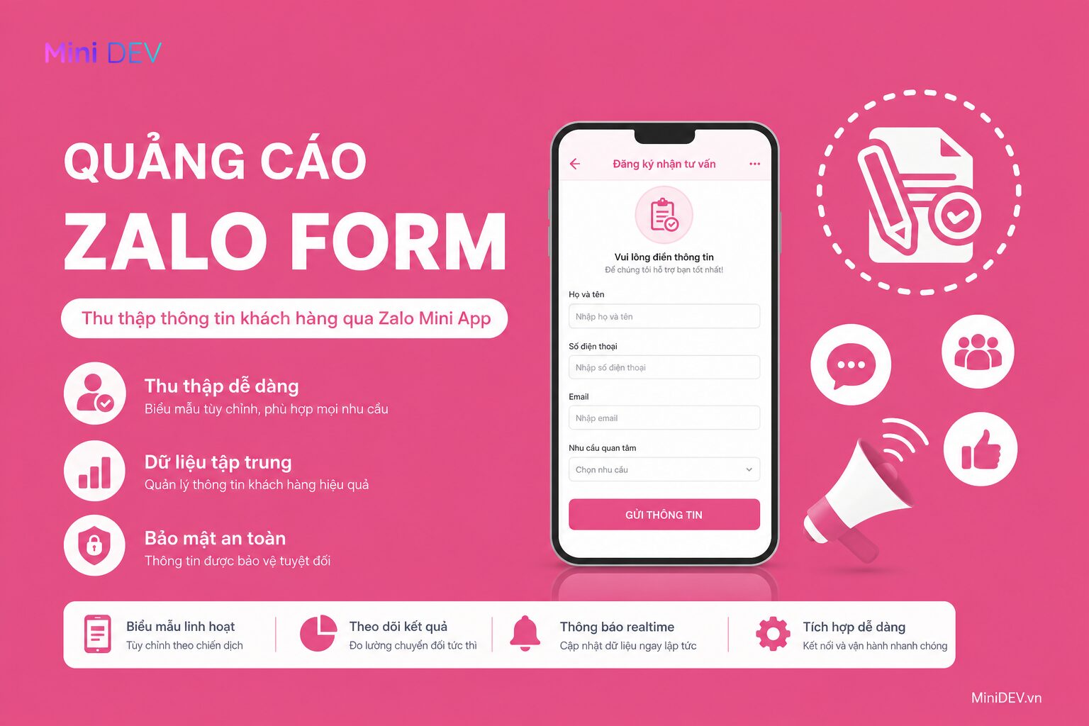Zalo Form là hình thức quảng cáo thu thập thông tin khách hàng trên Zalo
