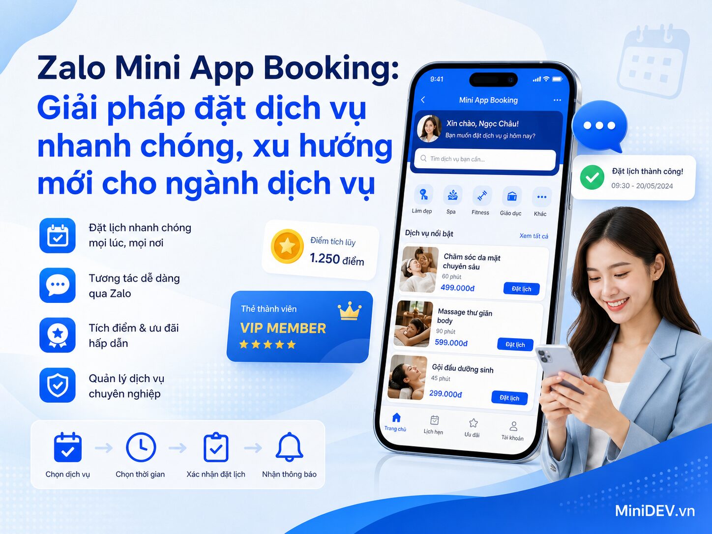 zalo mini app booking xu huong booking cua nganh dich vu