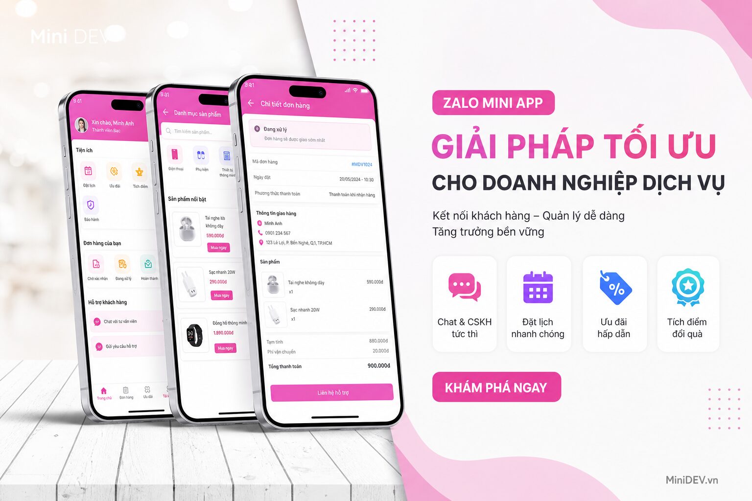 Zalo Mini App cho doanh nghiệp dịch vụ